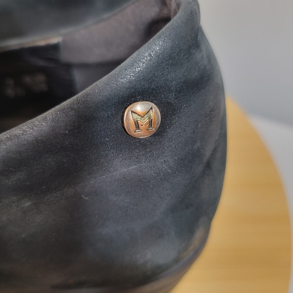 MEPHISTO solid black almond toe wedge slip on casual work comfort shootie - Picture 8 of 11